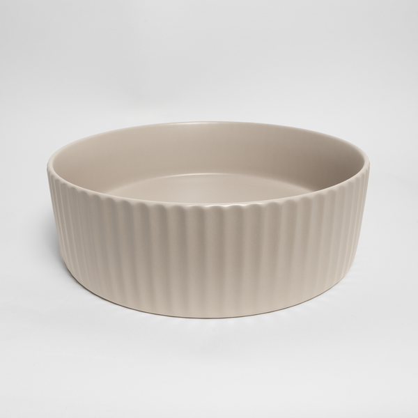 Alma Camilla Fluted Matte Ecru Sand Basin