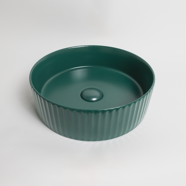 Alma Camilla Fluted Matte Green Basin