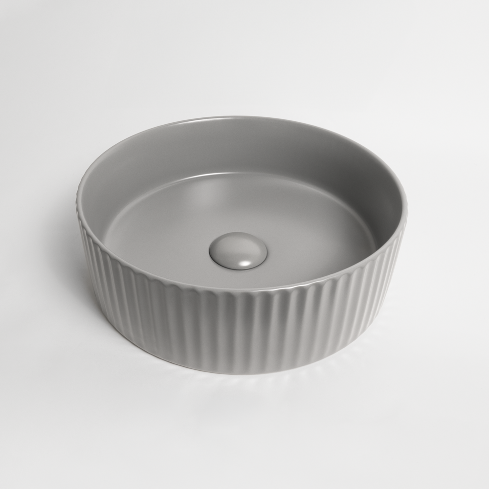 Camilla Fluted Matte Grey Basin – Buildmat