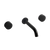 Alma Matte Black Simple Circle Handles and Wall Spout Set