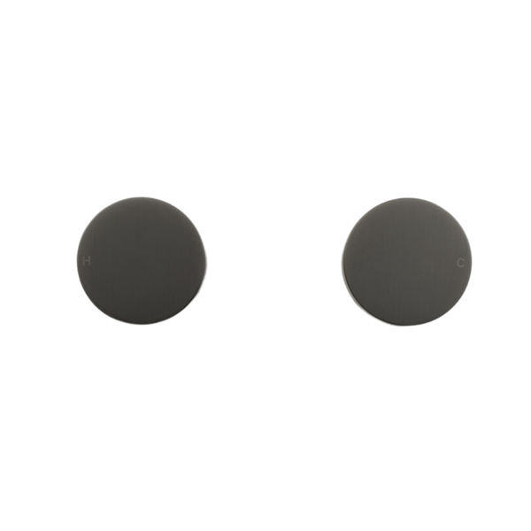 Alma Simon Brushed Gunmetal Simple Circle Handles