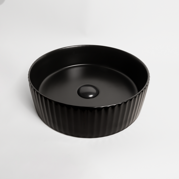 Alma Camilla Fluted Matte Black Basin
