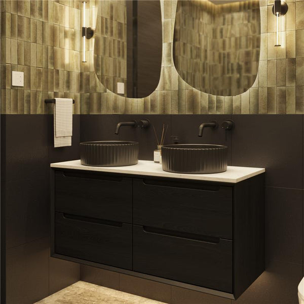 Alma Camilla Fluted Matte Black Basin
