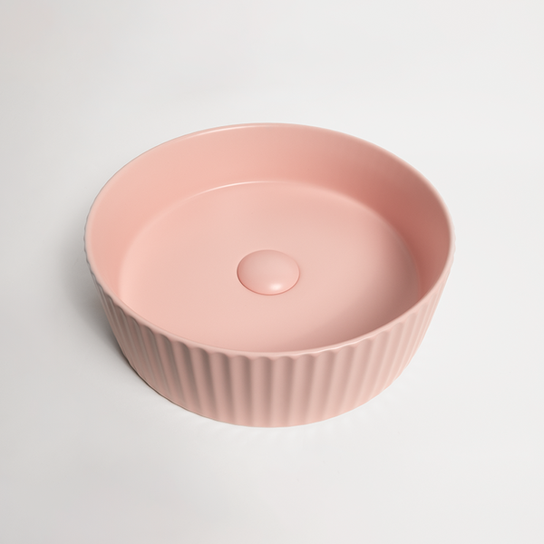 Alma Camilla Fluted Matte Pink Basin