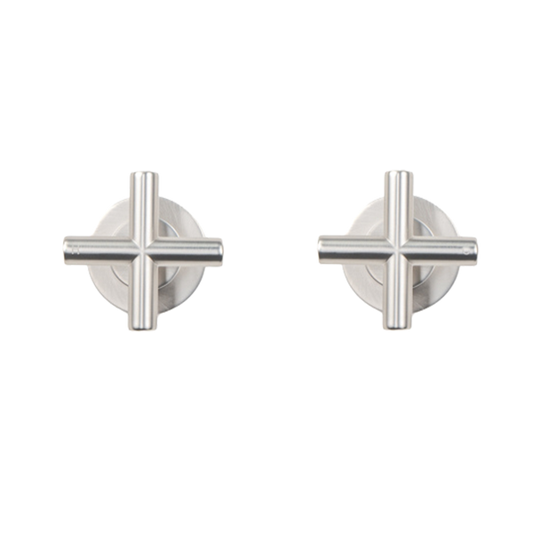 Alma Cora Brushed Nickel Cross Tap Handles