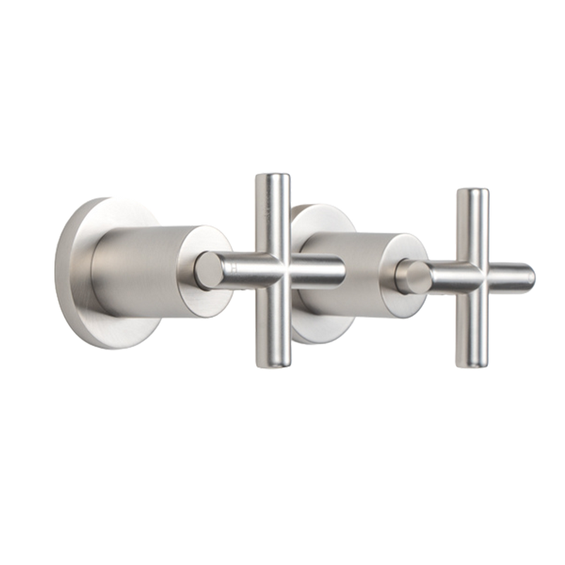 Cora Brushed Nickel Cross Tap Handles