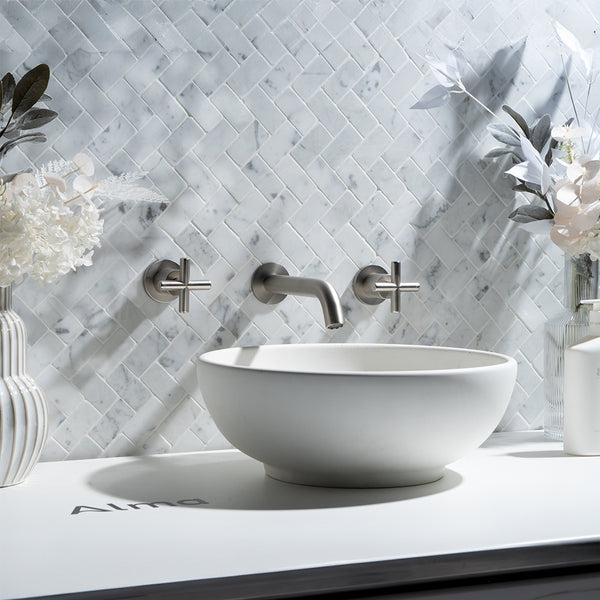 Alma Cora Brushed Nickel Cross Tap Handles