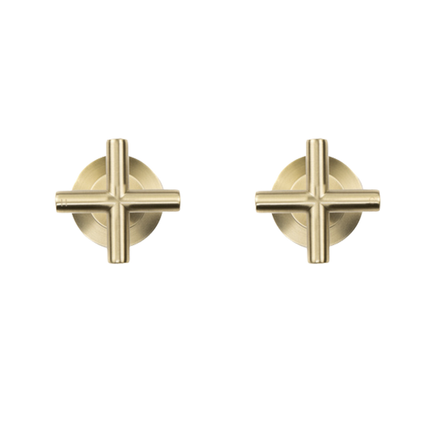 Cora Brushed Brass Gold Cross Tap Handles