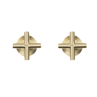 Cora Brushed Brass Gold Cross Tap Handles