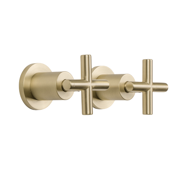 Cora Brushed Brass Gold Cross Tap Handles