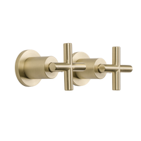 Cora Brushed Brass Gold Cross Tap Handles