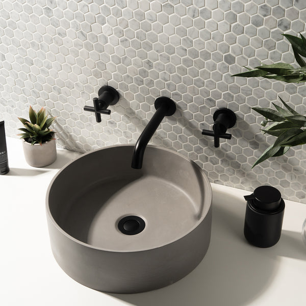 Alma Cameron Meteor Grey Circle Concrete Basin