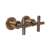 Alma Cora Brushed Vintage Antique Brass Cross Tap Handles