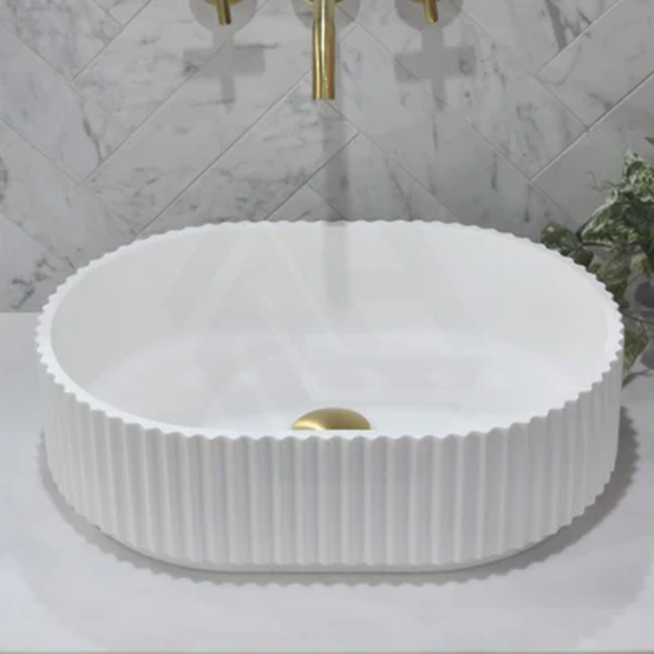 Keva Holly Matte White Fluted Pill Basin