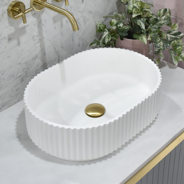 Keva Holly Matte White Fluted Pill Basin