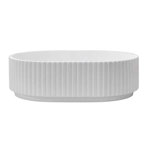 Keva Holly Matte White Fluted Pill Basin