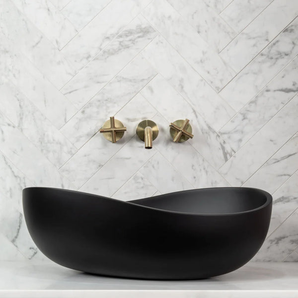 Keva Elegance Matte Black Above Counter Basin