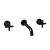 Alma Matte Black Cross Tap Handles and Wall Spout Set