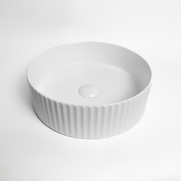 Alma Camilla Fluted Matte White Basin