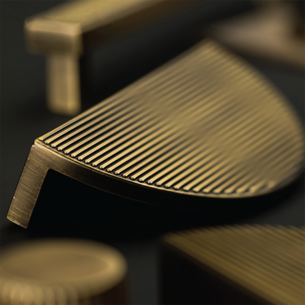 Momo Handles Momo Barrington Eclipse Ribbed 64mm Dark Brushed Brass