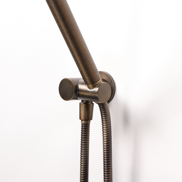 Alma Roni Hand Shower on Swivel Holder Brushed Vintage Antique Brass