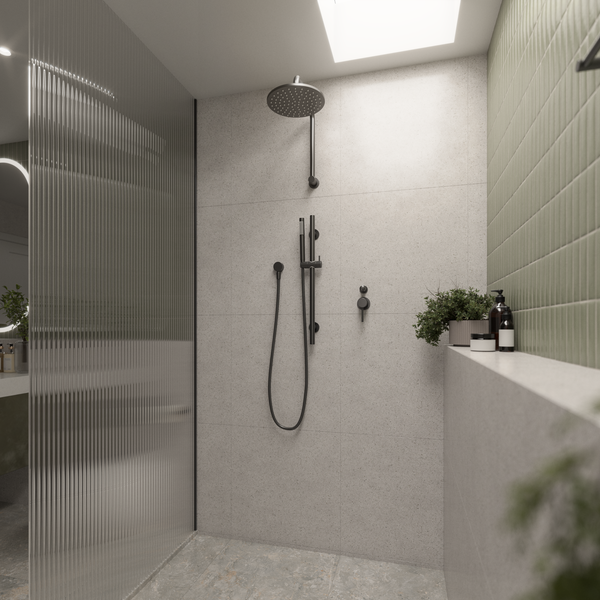 Alma Mira Brushed Gunmetal Shower on Rail
