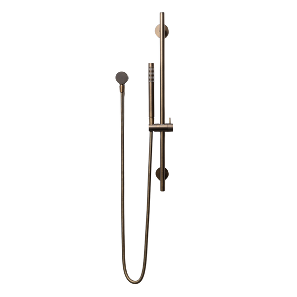 Alma Mira Brushed Vintage Antique Brass Shower on Rail