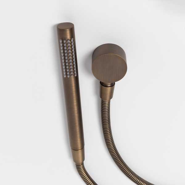 Alma Mira Brushed Vintage Antique Brass Shower on Rail