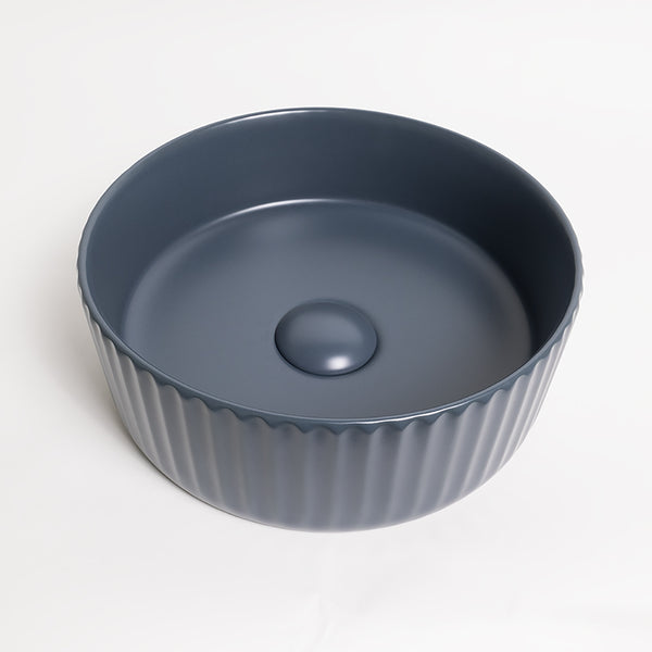 Alma Lula Mini Fluted Matte Blue Basin