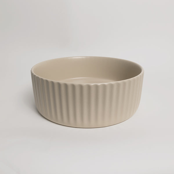 Alma Lula Mini Fluted Matte Ecru Sand Basin
