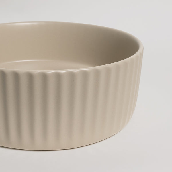 Alma Lula Mini Fluted Matte Ecru Sand Basin