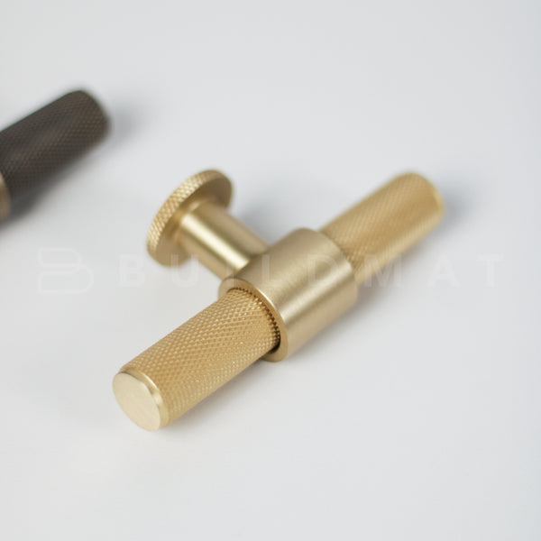 Momo Handles Momo Belgravia Solid Brass T Knob 82mm Brushed Satin Brass