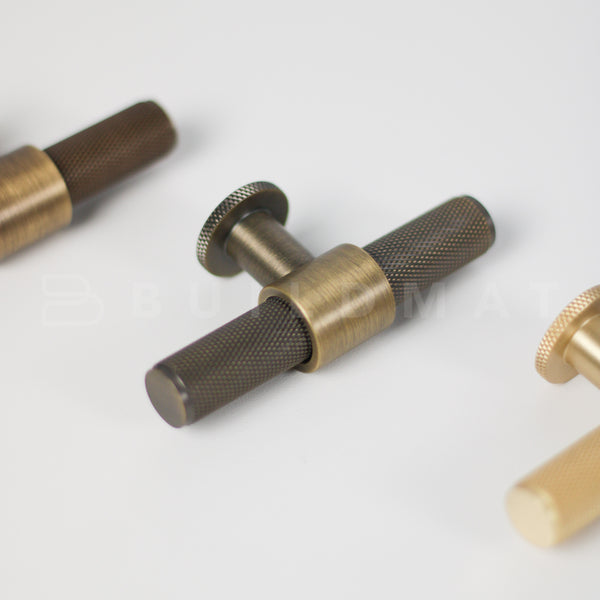 Momo Handles Momo Belgravia Solid Brass T Knob 82mm Dark Brushed Brass