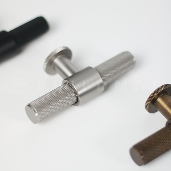 Momo Handles Momo Belgravia Solid Brass T Knob 82mm Dull Brushed Nickel