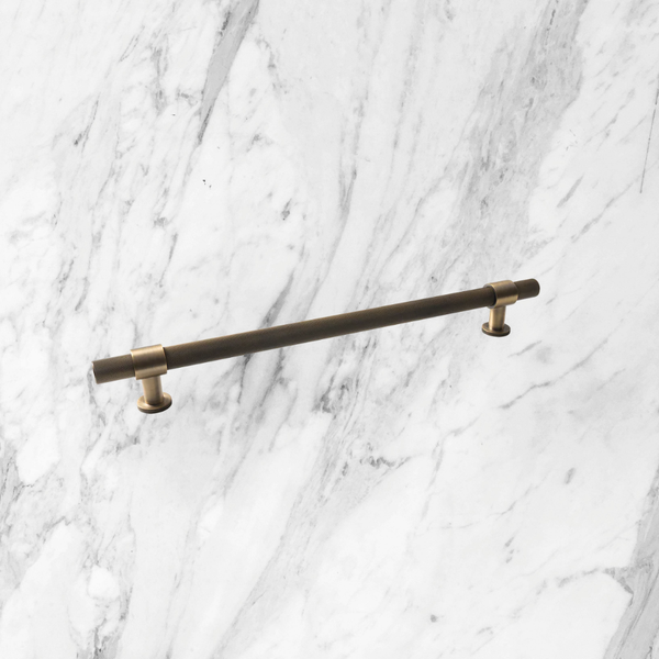 Momo Handles Belgravia Knurled Solid Brass Entrance Pull Handle Dark Brushed Brass