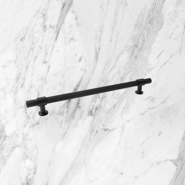 Momo Handles Belgravia Knurled Solid Brass Entrance Pull Handle Matte Black