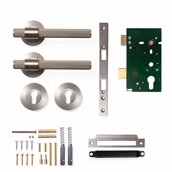 Momo Belgravia Solid Brass Lever Entrance Set Dull Brushed Nickel