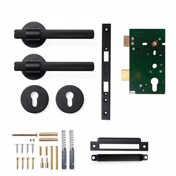 Momo Belgravia Solid Brass Lever Entrance Set Matte Black