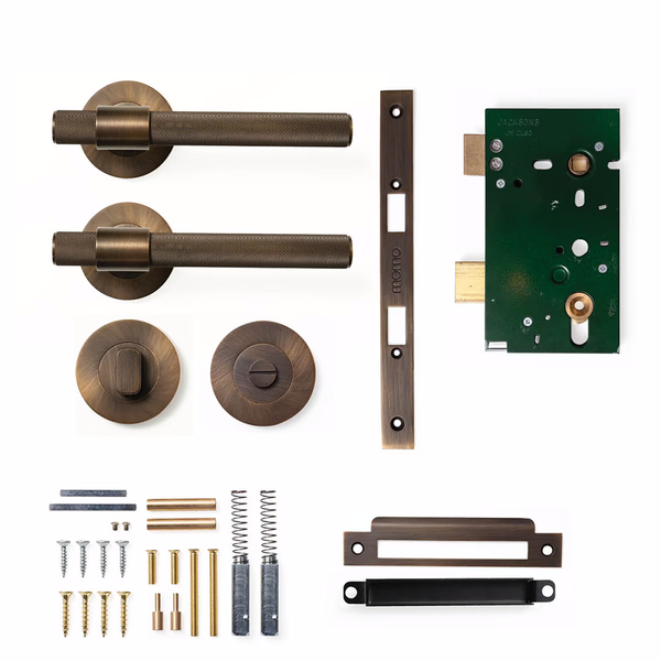 Momo Belgravia Solid Brass Mortice Lock Privacy Lever Set Bronze