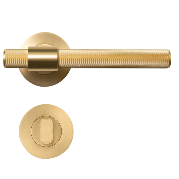 Momo Belgravia Solid Brass Mortice Lock Privacy Lever Set Brushed Satin Brass
