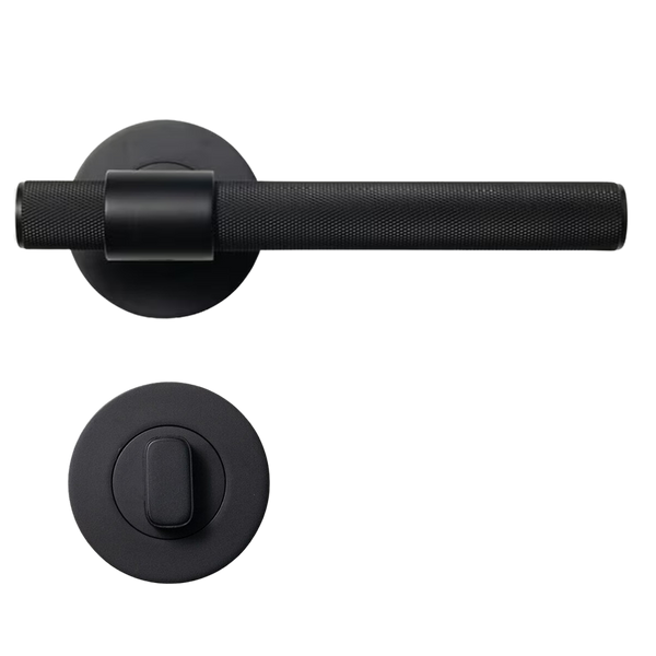 Momo Belgravia Solid Brass Mortice Lock Privacy Lever Set Matte Black