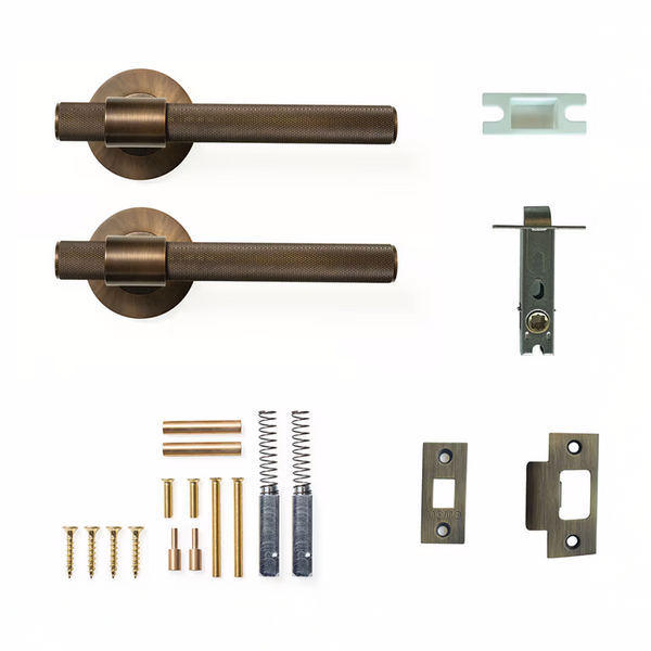 Momo Belgravia Solid Brass Tubular Latch Passage Lever Set In Bronze