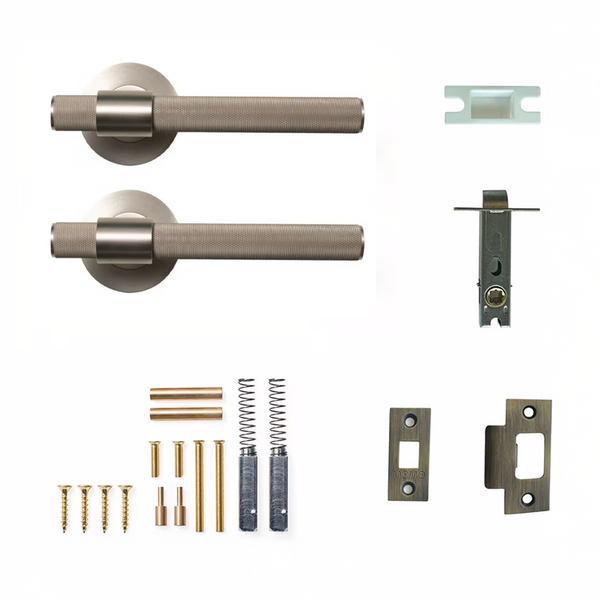 Momo Belgravia Solid Brass Tubular Latch Passage Lever Set In Dull Brushed Nickel