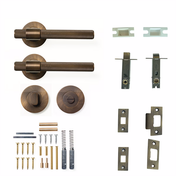Momo Belgravia Solid Brass Tubular Latch Privacy Lever Set Bronze