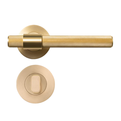 Momo Belgravia Solid Brass Tubular Latch Privacy Lever Set Brushed Satin Brass