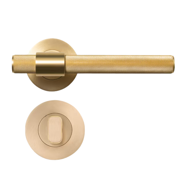 Momo Belgravia Solid Brass Tubular Latch Privacy Lever Set Brushed Satin Brass