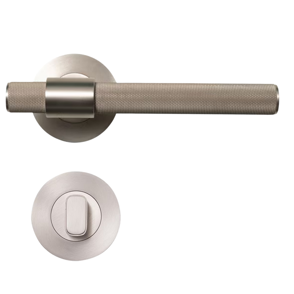 Momo Belgravia Solid Brass Tubular Latch Privacy Lever Set Dull Brushed Nickel
