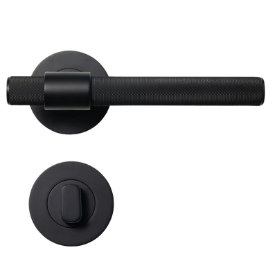 Momo Belgravia Solid Brass Tubular Latch Privacy Lever Set Matte Black