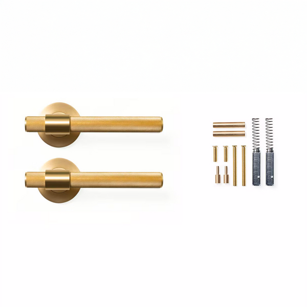 Momo Belgravia Lever Handle Set Brushed Satin Brass