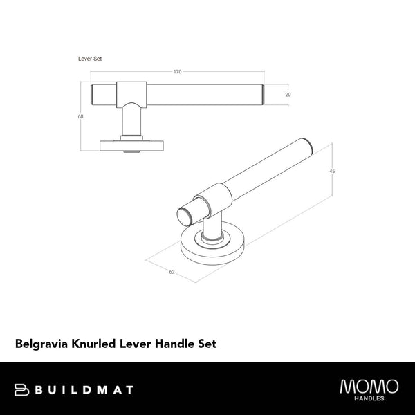 Momo Belgravia Lever Handle Set Dull Brushed Nickel